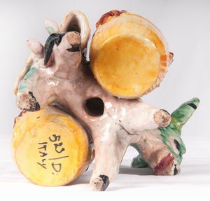 Asinello con bisacccie e contadina  - Asta Smart Auction: arredi, dipinti, sculture, strumenti musicali, ceramiche e altro a prezzi vantaggiosi - Associazione Nazionale - Case d'Asta italiane