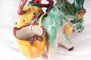 Asinello con bisacccie e contadina  - Asta Smart Auction: arredi, dipinti, sculture, strumenti musicali, ceramiche e altro a prezzi vantaggiosi - Associazione Nazionale - Case d'Asta italiane