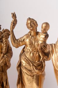 Lotto di cinque sculture allegoriche  - Asta Smart Auction: arredi, dipinti, sculture, strumenti musicali, ceramiche e altro a prezzi vantaggiosi - Associazione Nazionale - Case d'Asta italiane