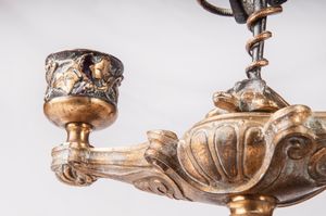Coppia di candelieri a due luci  - Asta Smart Auction: arredi, dipinti, sculture, strumenti musicali, ceramiche e altro a prezzi vantaggiosi - Associazione Nazionale - Case d'Asta italiane