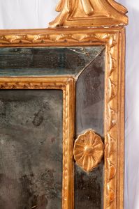 Specchiera a doppia partitura  in legno dorato  - Asta Smart Auction: arredi, dipinti, sculture, strumenti musicali, ceramiche e altro a prezzi vantaggiosi - Associazione Nazionale - Case d'Asta italiane