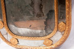 Specchiera a doppia partitura  in legno dorato  - Asta Smart Auction: arredi, dipinti, sculture, strumenti musicali, ceramiche e altro a prezzi vantaggiosi - Associazione Nazionale - Case d'Asta italiane