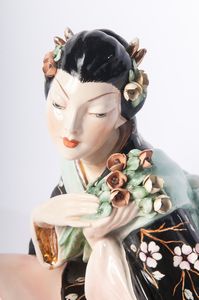 Arturo Pannunzio : Donna orientale  - Asta Smart Auction: arredi, dipinti, sculture, strumenti musicali, ceramiche e altro a prezzi vantaggiosi - Associazione Nazionale - Case d'Asta italiane