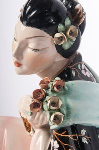 Arturo Pannunzio : Donna orientale  - Asta Smart Auction: arredi, dipinti, sculture, strumenti musicali, ceramiche e altro a prezzi vantaggiosi - Associazione Nazionale - Case d'Asta italiane