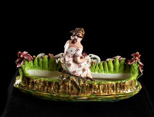 CARLO MOLLICA : Fanciulla con cigni  - Asta Smart Auction: arredi, dipinti, sculture, strumenti musicali, ceramiche e altro a prezzi vantaggiosi - Associazione Nazionale - Case d'Asta italiane