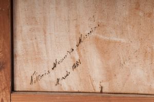 Scorcio di palude con alberi e colline  - Asta Smart Auction: arredi, dipinti, sculture, strumenti musicali, ceramiche e altro a prezzi vantaggiosi - Associazione Nazionale - Case d'Asta italiane