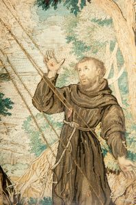 S. Francesco e S. Giovanni, coppia di ricami  - Asta Smart Auction: arredi, dipinti, sculture, strumenti musicali, ceramiche e altro a prezzi vantaggiosi - Associazione Nazionale - Case d'Asta italiane