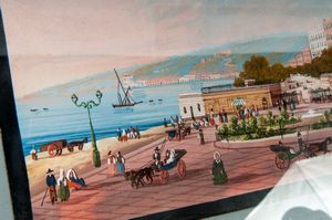 Lotto di cinque vedute di Napoli  - Asta Smart Auction: arredi, dipinti, sculture, strumenti musicali, ceramiche e altro a prezzi vantaggiosi - Associazione Nazionale - Case d'Asta italiane