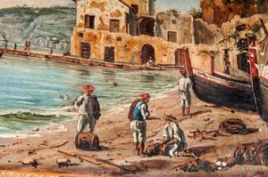 Coppia di vedute di Posillipo  - Asta Smart Auction: arredi, dipinti, sculture, strumenti musicali, ceramiche e altro a prezzi vantaggiosi - Associazione Nazionale - Case d'Asta italiane