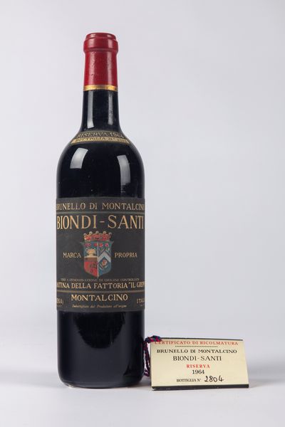 Italia : Biondi Santi Tenuta Greppo Riserva DOCG  - Asta Importanti Vini e Distillati - Associazione Nazionale - Case d'Asta italiane