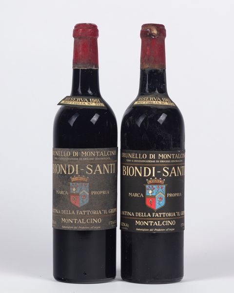 Italia : Biondi Santi Brunello di Montalcino Riserva (BT 2)  - Asta Importanti Vini e Distillati - Associazione Nazionale - Case d'Asta italiane