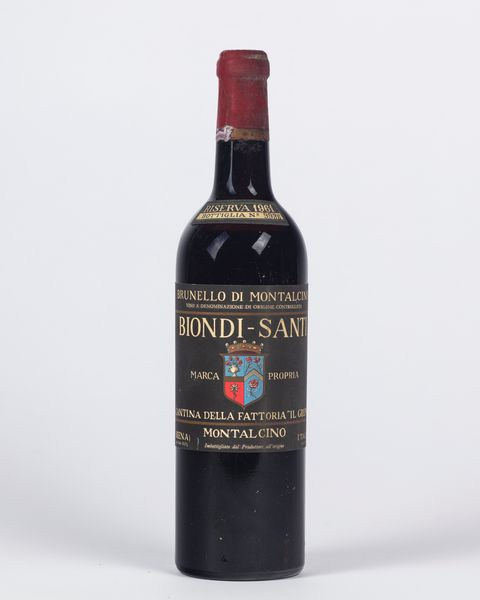 Italia : Biondi Santi Brunello di Montalcino Riserva (BT 1)  - Asta Importanti Vini e Distillati - Associazione Nazionale - Case d'Asta italiane