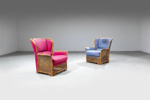 PRODUZIONE ITALIANA : Coppia di poltrone  - Asta Design - Associazione Nazionale - Case d'Asta italiane