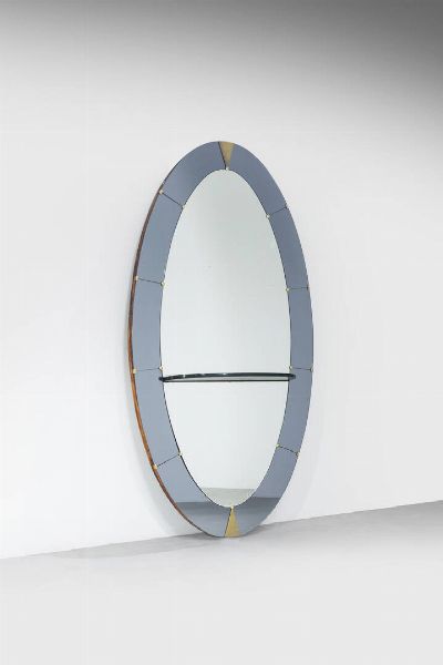 CRISTAL ART : Specchiera da terra con mensola  - Asta Design - Associazione Nazionale - Case d'Asta italiane