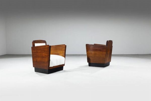 PRODUZIONE ITALIANA : Coppia di poltrone  - Asta Design - Associazione Nazionale - Case d'Asta italiane