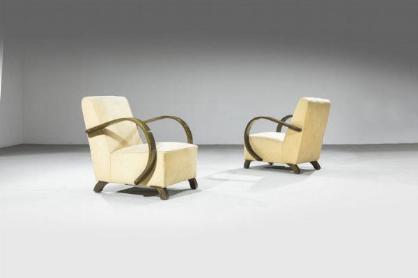Vittorio Valabrega : Coppia di poltrone  - Asta Design - Associazione Nazionale - Case d'Asta italiane