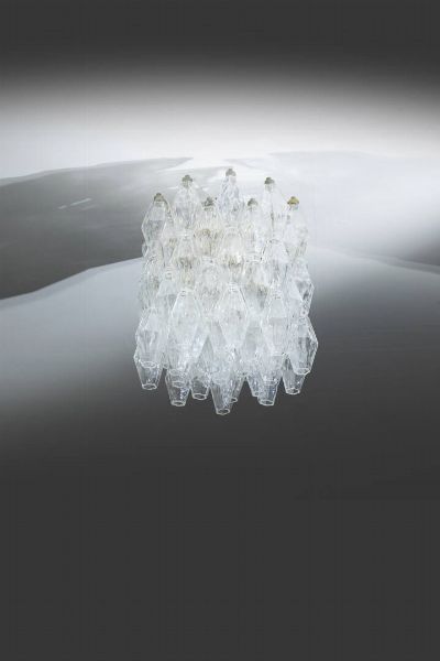 Paolo Venini : Lampadario mod. Poliedri  - Asta Design - Associazione Nazionale - Case d'Asta italiane