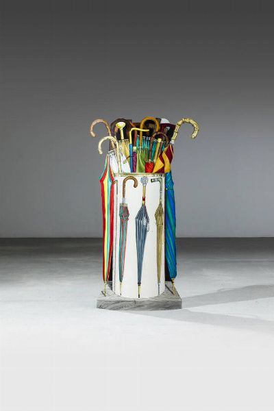 PIERO FORNASETTI Milano 1913 - 1988 : Portaombrelli mod. Trompe l'oeil  - Asta Design - Associazione Nazionale - Case d'Asta italiane