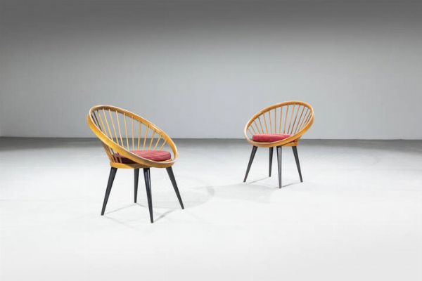YNGVE EKSTROM : Coppia di poltroncine  - Asta Design - Associazione Nazionale - Case d'Asta italiane