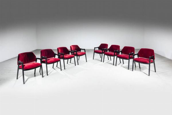 Ico e Luisa Parisi : Otto sedie mod. 814  - Asta Design - Associazione Nazionale - Case d'Asta italiane