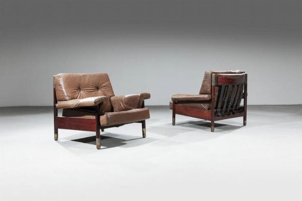 Carlo De Carli : Coppia di poltrone mod. Sella  - Asta Design - Associazione Nazionale - Case d'Asta italiane