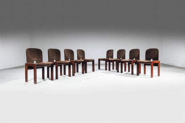 AFRA E TOBIA SCARPA : Otto sedie mod. 121  - Asta Design - Associazione Nazionale - Case d'Asta italiane