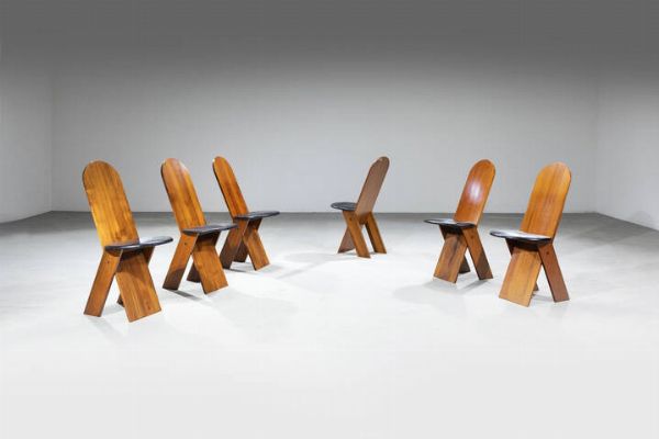 MARCO ZANUSO : Sei sedie da pranzo mod. SD57  - Asta Design - Associazione Nazionale - Case d'Asta italiane
