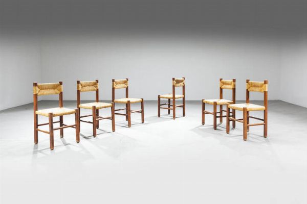 CHARLOTTE PERRIAND  nello stile di : Sei sedie  - Asta Design - Associazione Nazionale - Case d'Asta italiane