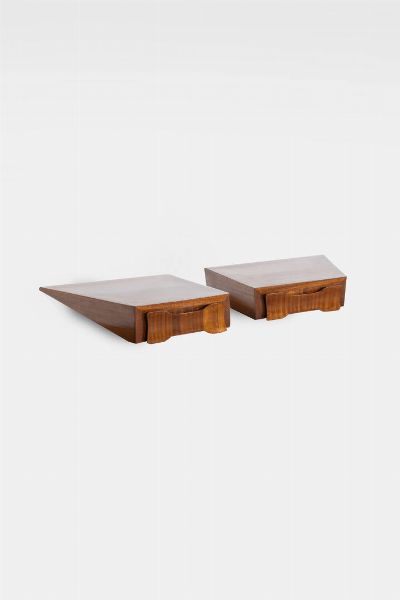 PRODUZIONE ITALIANA : Coppia di comodini pensili  - Asta Design - Associazione Nazionale - Case d'Asta italiane