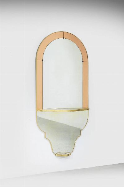 CRISTAL ART : Specchiera con mensola  - Asta Design - Associazione Nazionale - Case d'Asta italiane