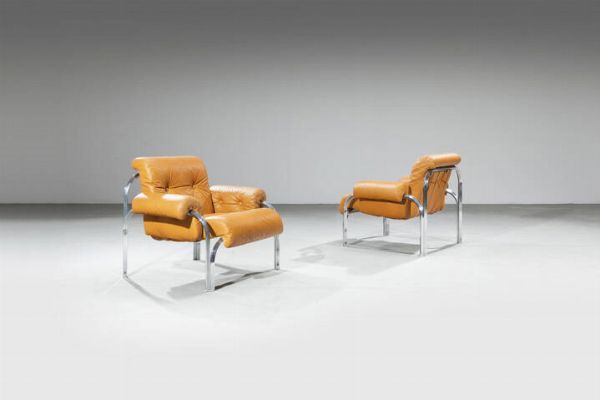 PRODUZIONE ITALIANA : Coppia di poltrone  - Asta Design - Associazione Nazionale - Case d'Asta italiane