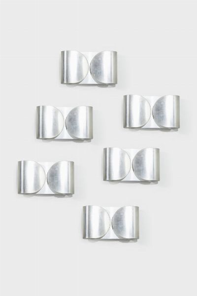 AFRA E TOBIA SCARPA : Sei lampade da parete mod. Foglio  - Asta Design - Associazione Nazionale - Case d'Asta italiane