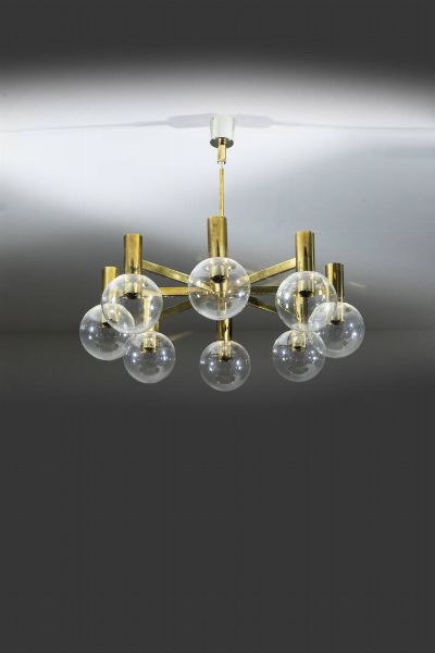 HANS-AGNE JAKOBSSON : Lampadario a otto luci  - Asta Design - Associazione Nazionale - Case d'Asta italiane