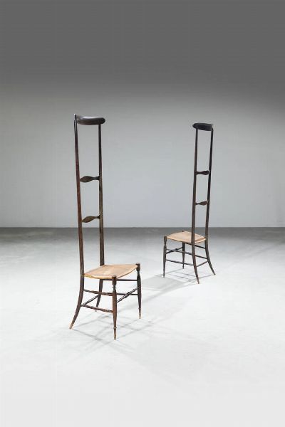 PRODUZIONE ITALIANA : Coppia di sedie mod.Chiavarine  - Asta Design - Associazione Nazionale - Case d'Asta italiane