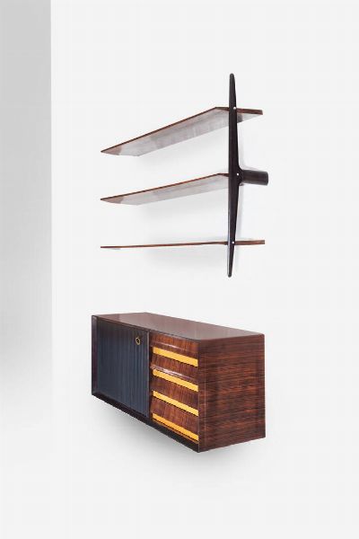 VITTORIO DASSI : Mobile sospeso con cassetti  - Asta Design - Associazione Nazionale - Case d'Asta italiane
