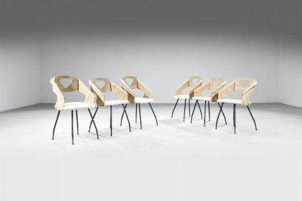 CARLO RATTI : Sei sedie  - Asta Design - Associazione Nazionale - Case d'Asta italiane