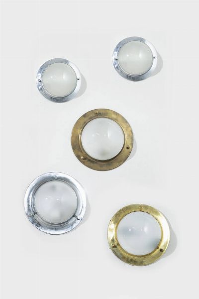 LUIGI CACCIA DOMINIONI : Set di cinque lampade da parete mod. LSP Tonny  - Asta Design - Associazione Nazionale - Case d'Asta italiane