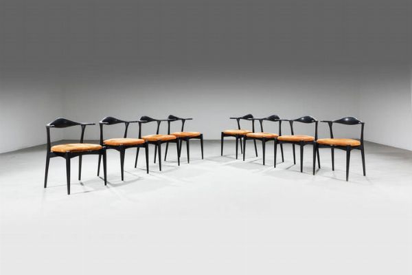 PRODUZIONE ITALIANA : Otto sedie  - Asta Design - Associazione Nazionale - Case d'Asta italiane