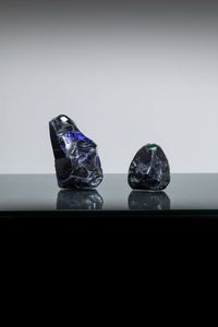 PRODUZIONE ITALIANA - Fermacarte in vetro colorato.  Anni '70 cm 18x13 cm 12x9 Difetti