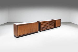 OSVALDO BORSANI - Cassettiera e coppia di mobili contenitori