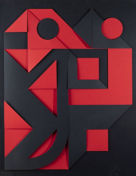 ENRICO CASTELLANI Castelmassa (RO) 1930 - 2017 Viterbo (VT) : Nero-rosso  - Asta Grafica - Associazione Nazionale - Case d'Asta italiane