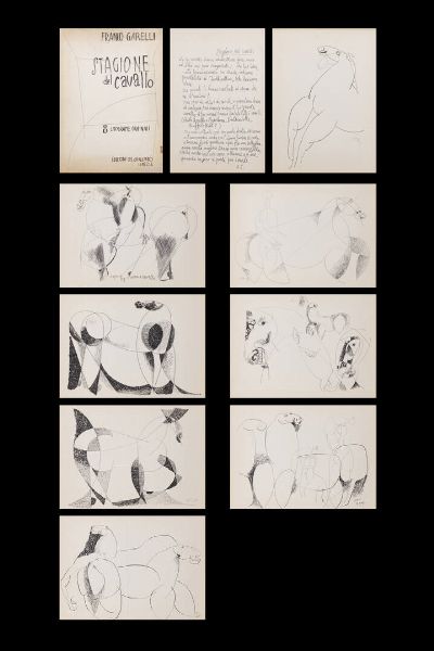 FRANCO GARELLI Diano d'Alba (CN) 1909 - 1973 Torino : Stagione del cavallo luglio-agosto 1949  - Asta Grafica - Associazione Nazionale - Case d'Asta italiane