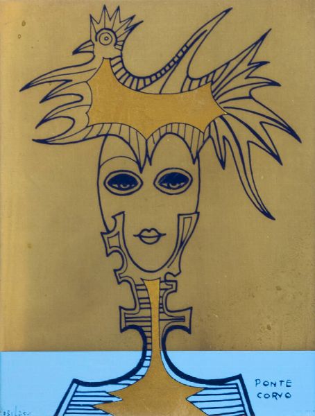 PONTE CORVO (Raffaele Pontecorvo) Roma 1910 - 1983 Torino : Senza titolo  - Asta Grafica - Associazione Nazionale - Case d'Asta italiane