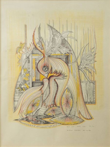 PONTE CORVO (Raffaele Pontecorvo) Roma 1910 - 1983 Torino : Fenice  1969  - Asta Grafica - Associazione Nazionale - Case d'Asta italiane