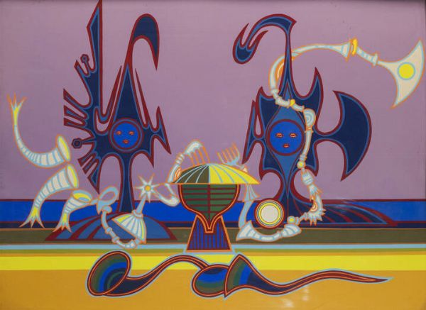 PONTE CORVO (Raffaele Pontecorvo) Roma 1910 - 1983 Torino : Composizione  - Asta Grafica - Associazione Nazionale - Case d'Asta italiane