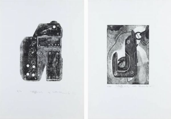 WALTER MORANDO Savona 1938 : - a Staffa numero 1 2003  - b Staffa numero 2 2003  - Asta Grafica - Associazione Nazionale - Case d'Asta italiane