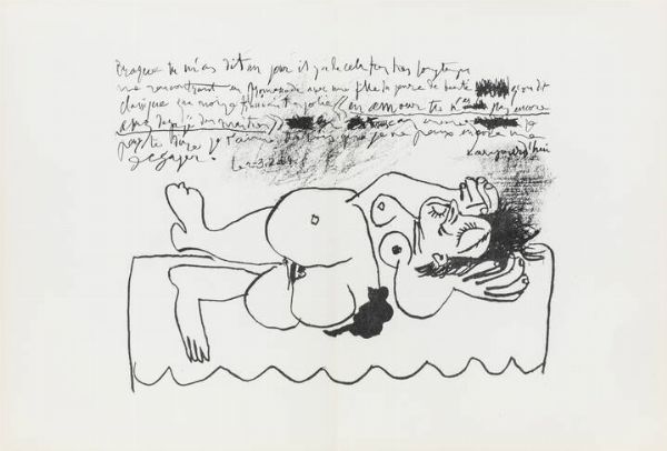 PABLO PICASSO Malaga (Spagna) 1881 - 1973 Mougins (Francia) : Hommage  Georges Braque 1964  - Asta Grafica - Associazione Nazionale - Case d'Asta italiane