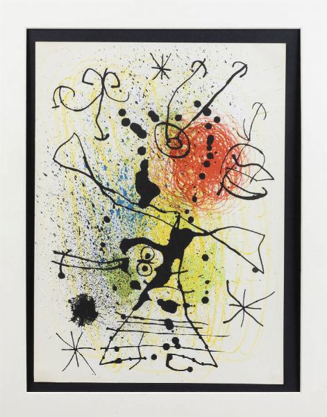 JOAN MIRO' Barcellona (Spagna) 1893 - 1983 Palma (Spagna) : La Chasseresse 1965  - Asta Grafica - Associazione Nazionale - Case d'Asta italiane