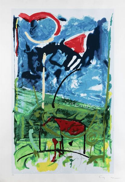 MARIO SCHIFANO Homs (Libia) 1934 - 1998 Roma : Senza titolo  - Asta Grafica - Associazione Nazionale - Case d'Asta italiane