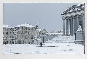 MARCHISIO GUGLIELMO Torino 1937 - Veduta della Gran Madre